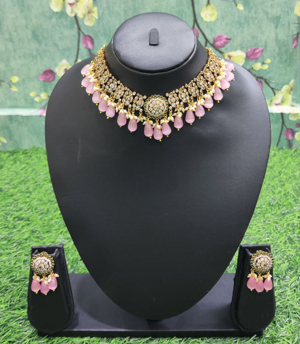 Pink Beads Jewellery Set 24FEB4E