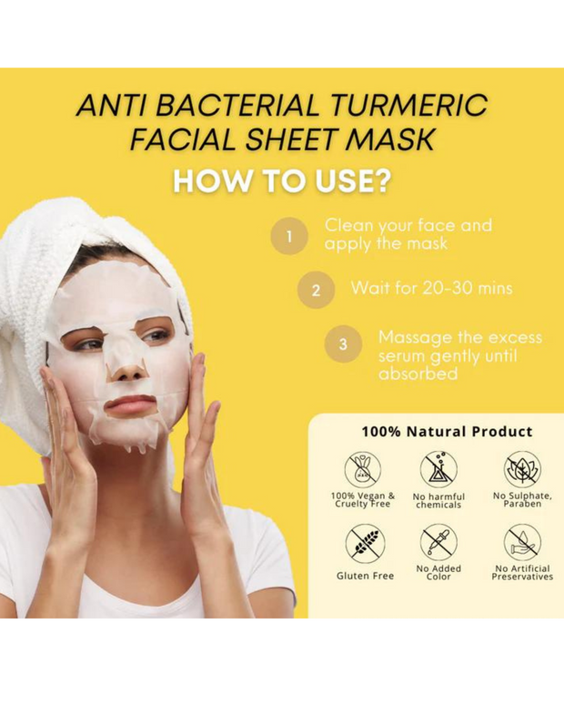 Anti Bacterial Turmeric Facial Sheet Mask