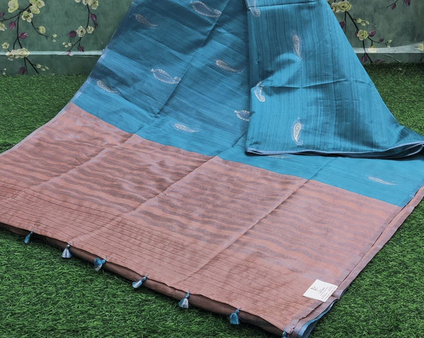 Blue   Khadi Jute  Silk 15MAR8E