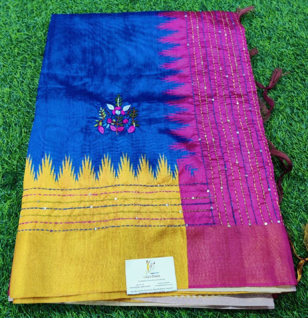 Blue Tussar Silk 10JUN9