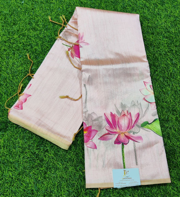 Peach Tussar Silk 12Jun6