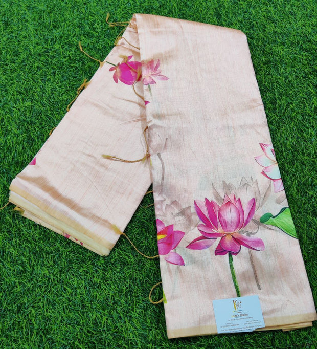Peach Tussar Silk 12Jun8