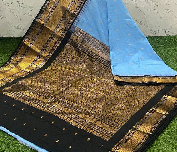 Ice Blue Handloom Gadwal 26 G5-7