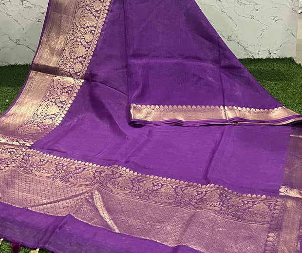 Dark Lavender Jute Pattu 22 D5-6