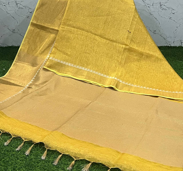 Yellow Tissue Jute Pattu 22 D5-9