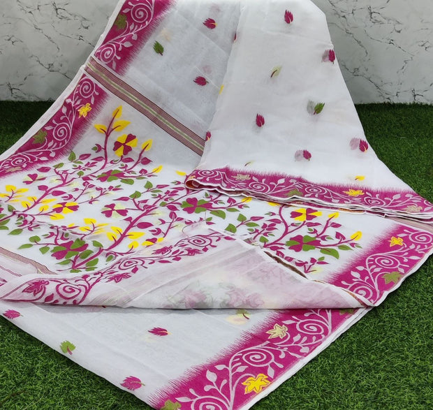 White Handloom Jamdani 23 D5-7