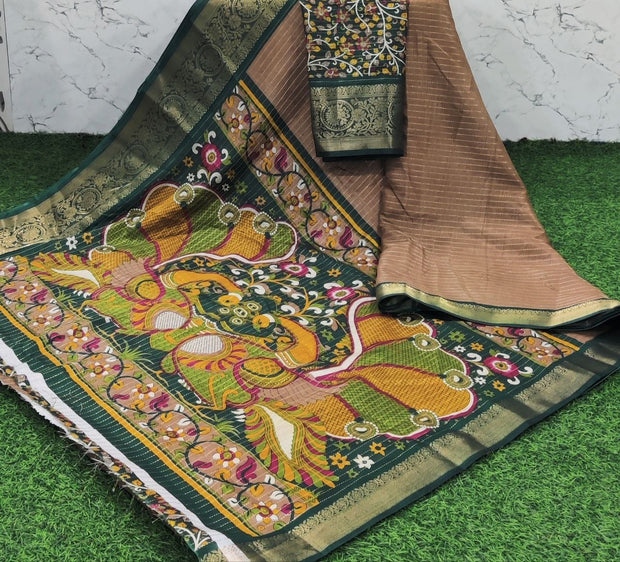 Beige Mysore Crepe Kalamkari 2 E5-13