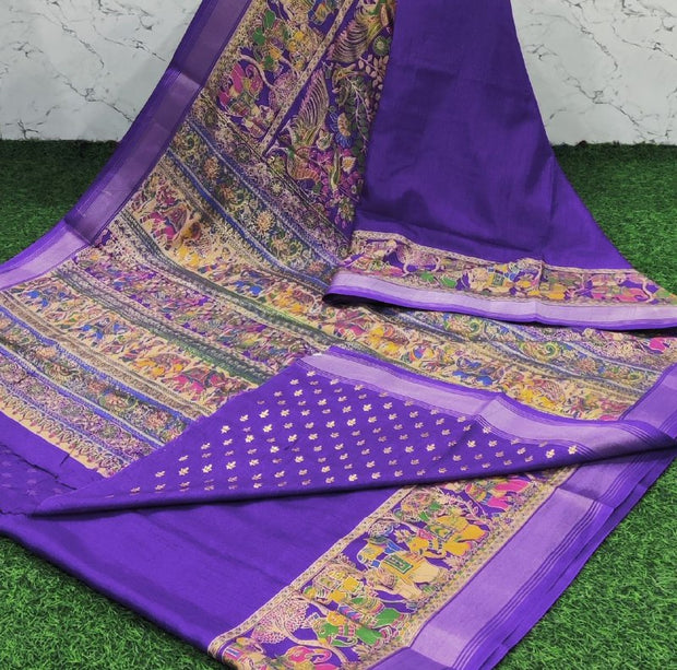 Lavender Tussar Kashmiri Work 2 E5-2