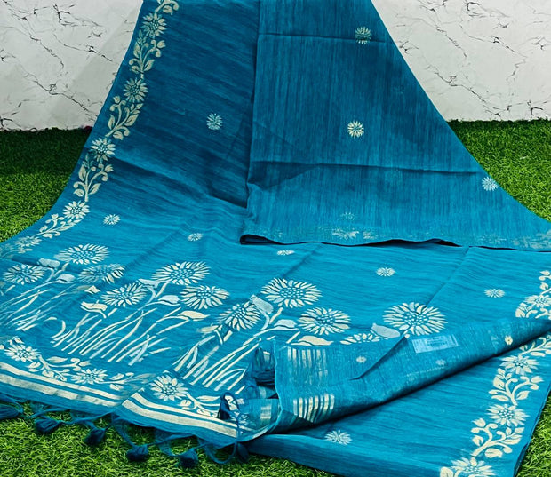 Blue Jute Jamdani 9 H5-12