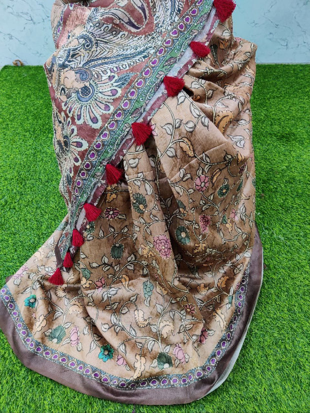 Beige Semi Tussar silk 1OCT9E