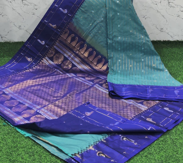 Lux Green Handloom Gadwal Pattu 7 E5-4