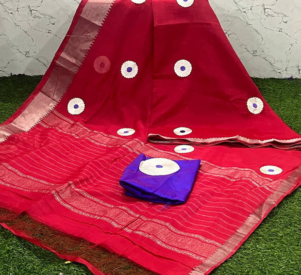 Red Mangalgiri Embroidery 12 H5-1
