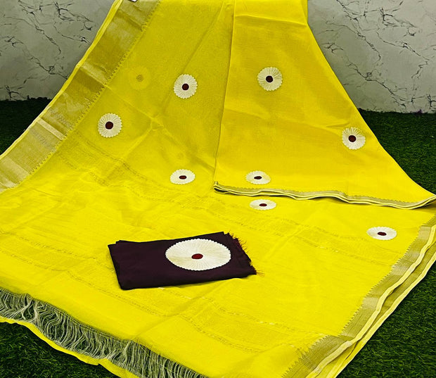Yellow Mangalgiri Embroidery 12 H5-7