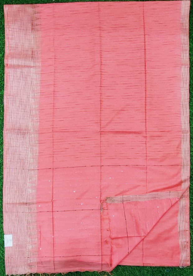 Peach Tussar Voile 30June8