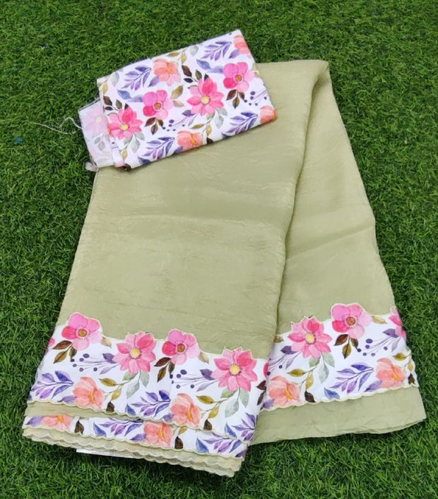 Light Green Soft Tissue Georgette 15 E5-4E