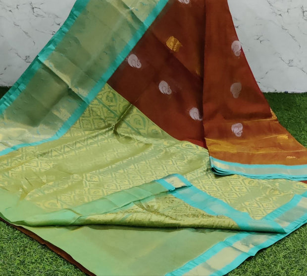 Brown Tissue Handloom Gadwal 19 E5-1