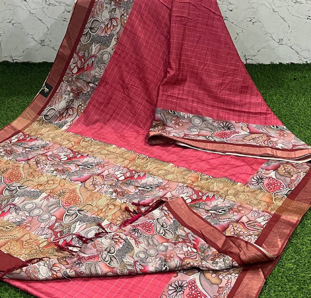 Dark Peach Bagalpur Tussar 22 H5-16