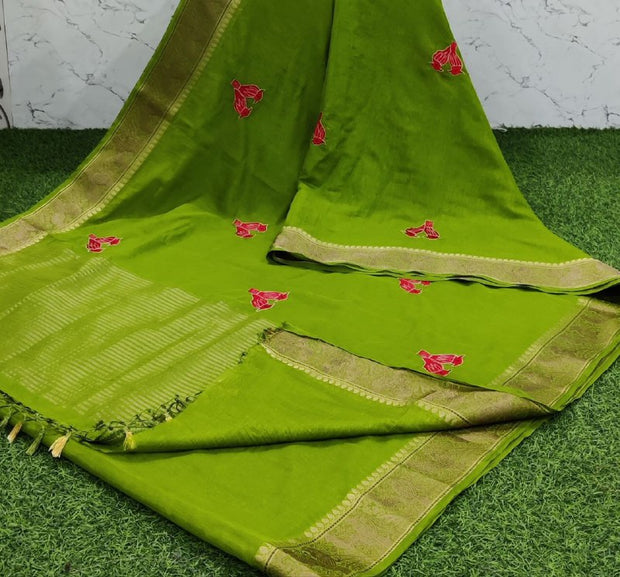 Green Handloom Pattu 20 E5-1