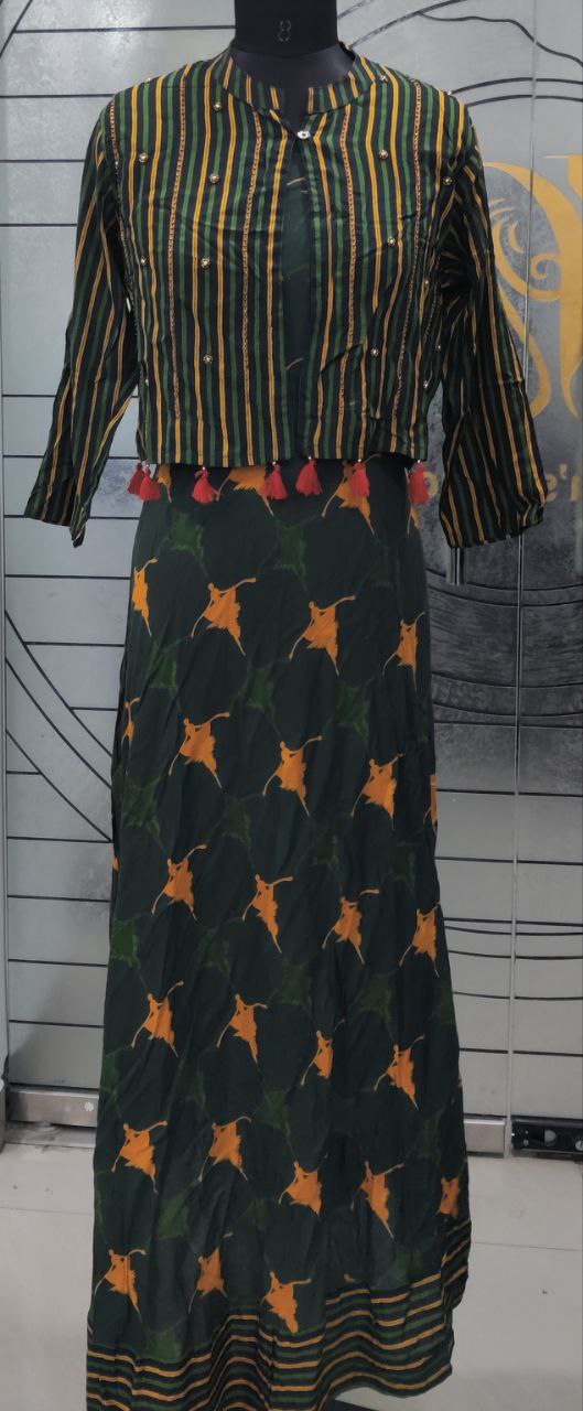 Green Rayon Dress 26 E5-3E