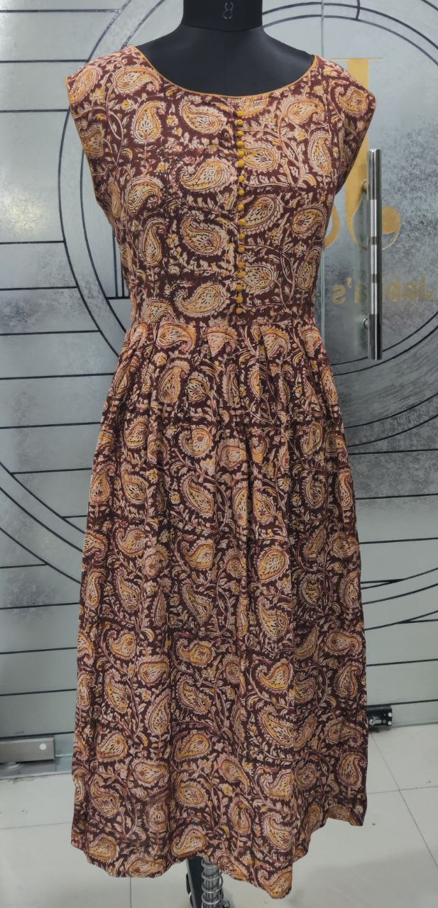 Mustard Kalamkari Dress 26 E5-6E