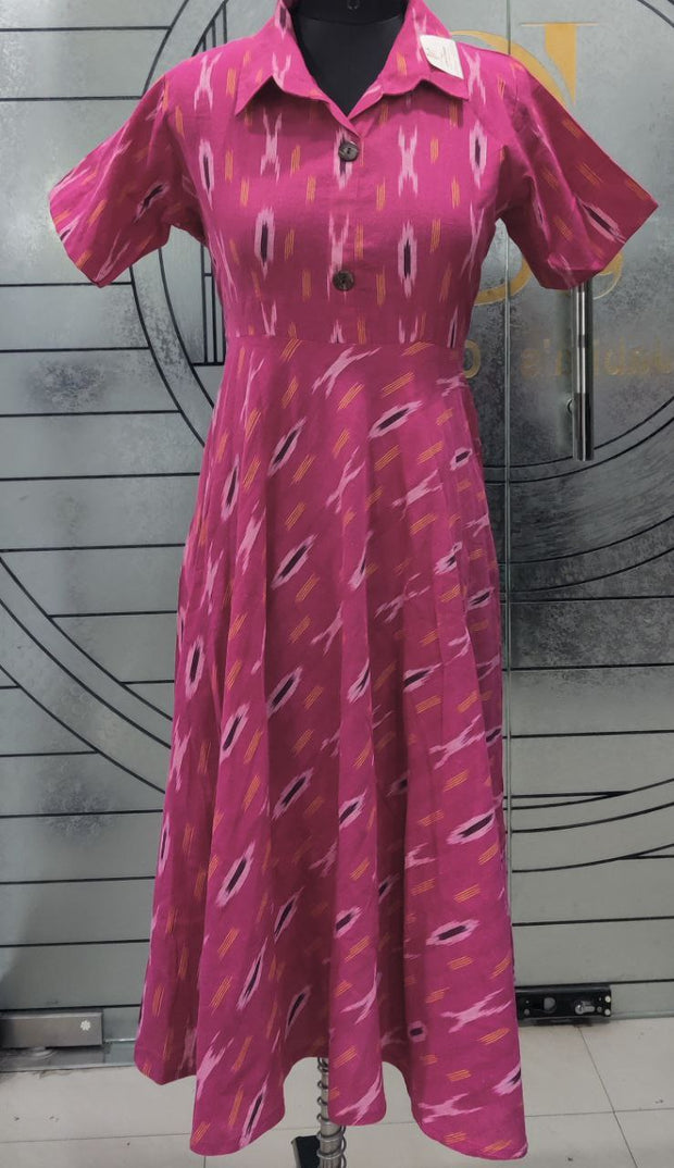Pink Ikkat Dress 26 E5-7E