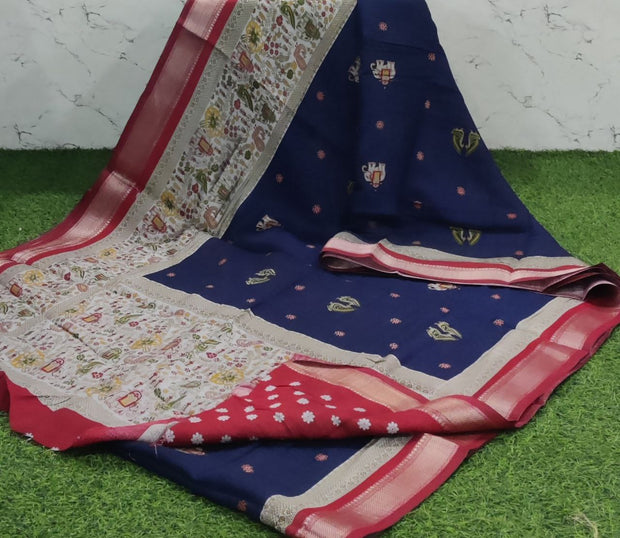 Blue Kalamkari Maheshwari 1 F5-4