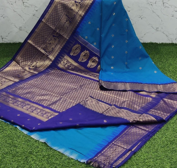Peacock Blue Gadwal Pattu 2 F5-11