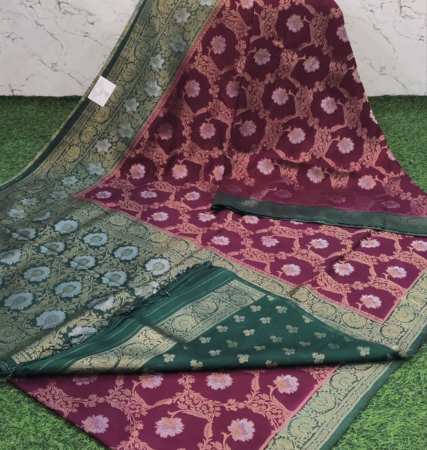 Maroon Mashru Pattu 4 F5-6