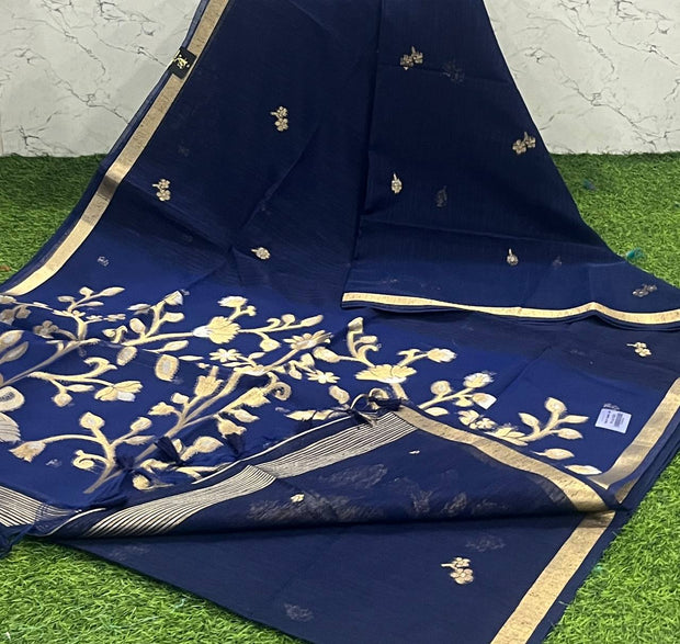 Blue Muslin Jamdani 9 I5-6