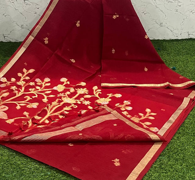 Red Muslin Jamdani 9 I5-4