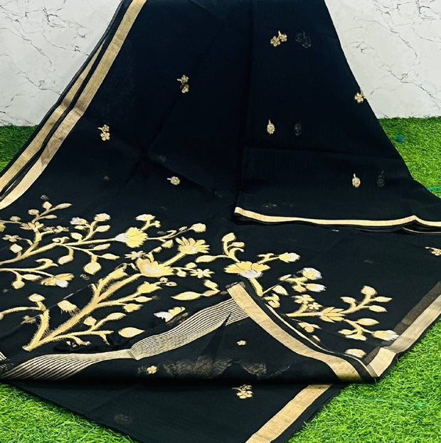 Black Muslin Jamdani 9 I5-1