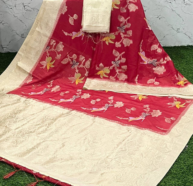 Red Malai Silk Kota 10 I5-3