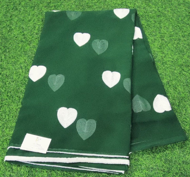 Bottle Green Sweetheart Georgette 5 F5-4