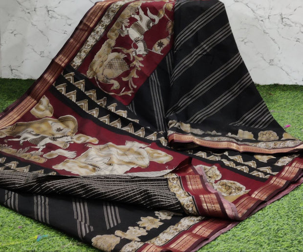 Black Maheshwari Chanderi 14 I5-5