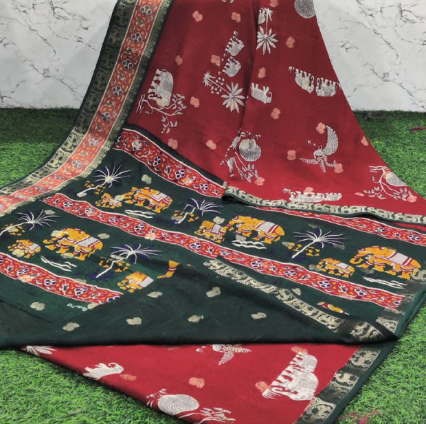 Red Mysore Crepe 18 I5-15