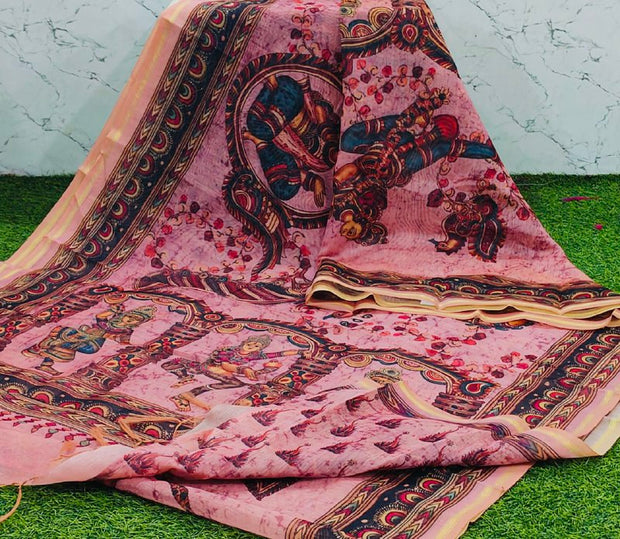 Pink Kalamkari Chanderi 18 I5-11