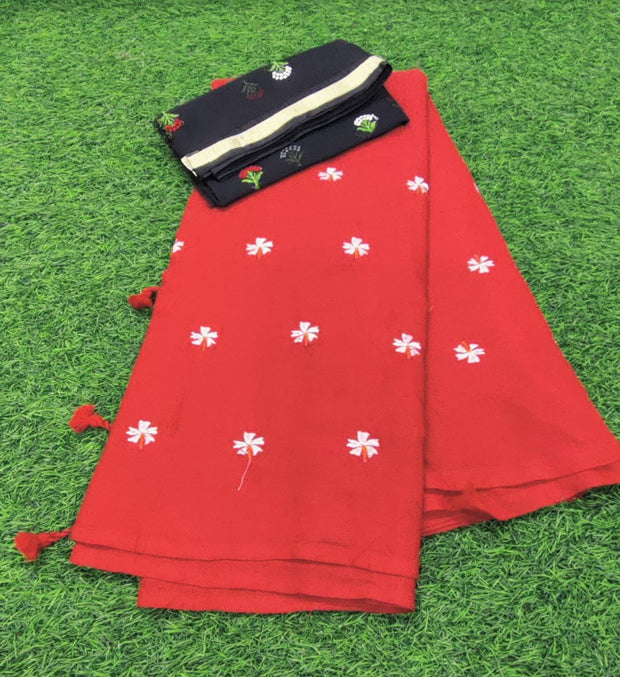 Red Khadi Cotton 7 C5-9E