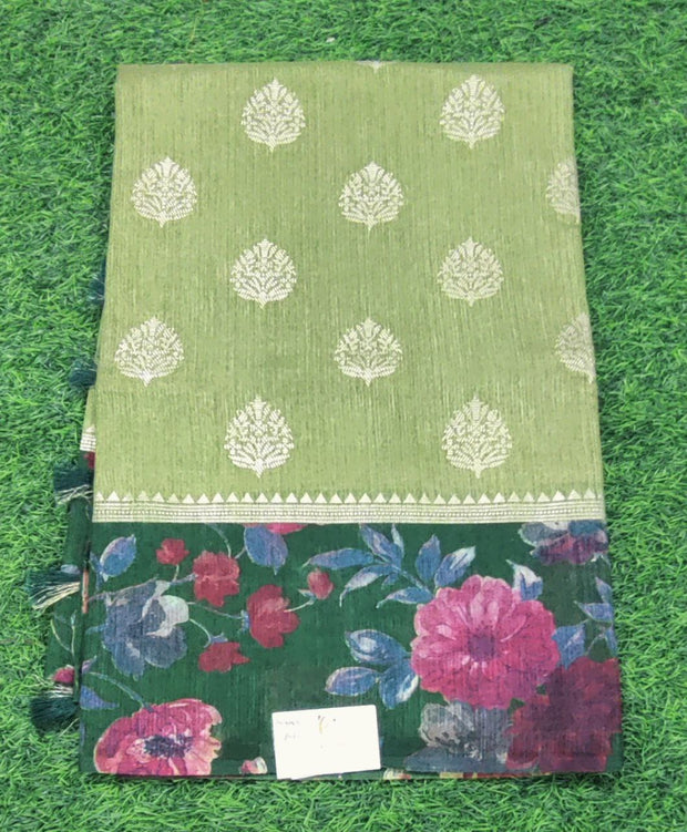 Mehandi Green Jute Floral 11 C5-11E