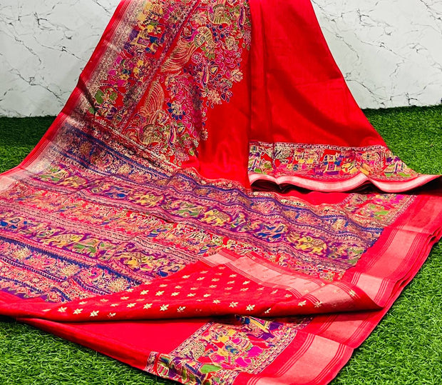 Red Kashmiri Silk 23 I5-9