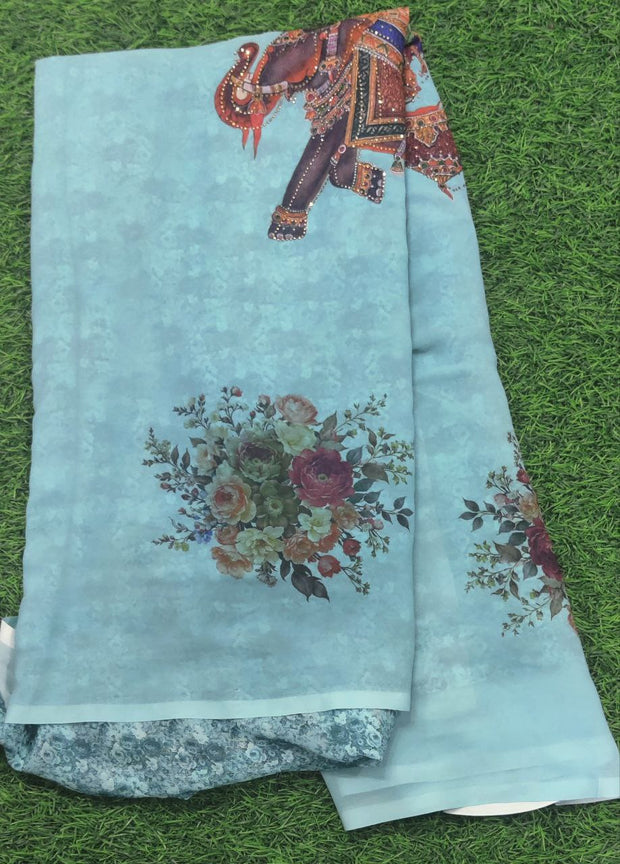 Sky Blue Georgette Crepe 13 C5-5E