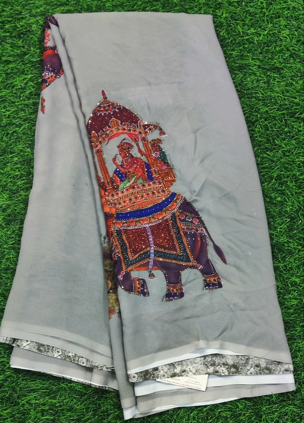 Beige Georgette Crepe 13 C5-1E