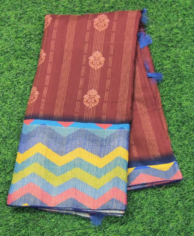 Brown Khadi Pattu 15 C5-6E
