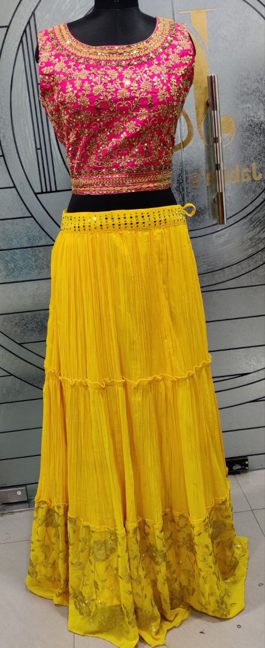 Yellow Sequins Lehenga Set 27 I5-10E