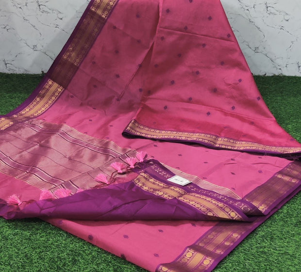 Pink Semi Khadi 23 F5-5