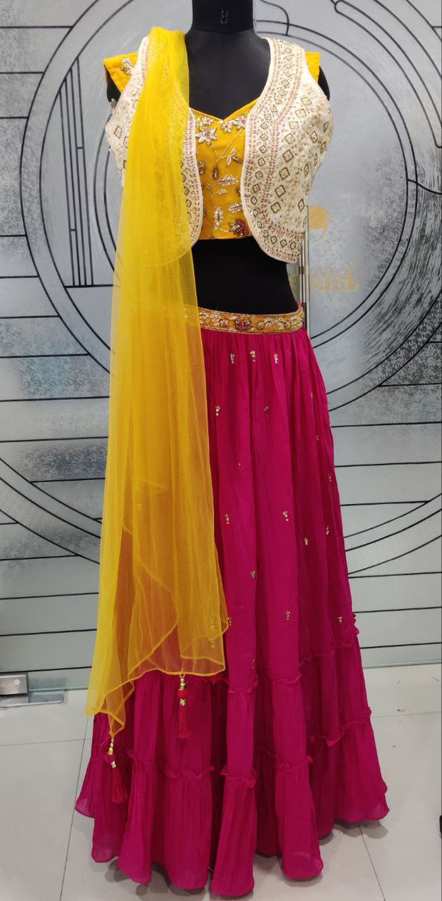 Pink Yellow Lehenga Set 27 I5-9E