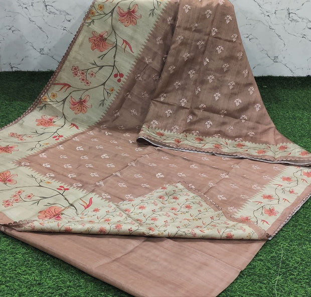 Beige Tussar Kalamkari 20 C5-4
