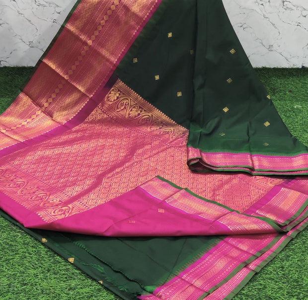 Green Handloom Gadwal Pattu 21 C5-8