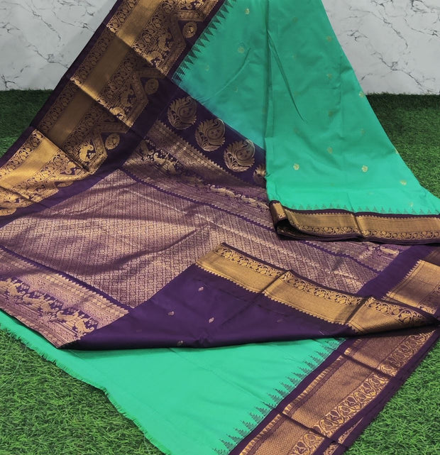 Lux Green Handloom Gadwal Pattu 21 C5-5