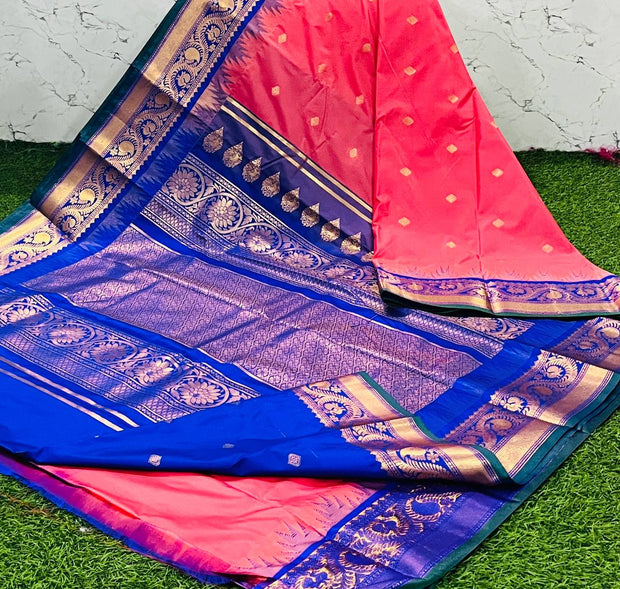 Dark Peach Vintage Pattu 1 J5-6