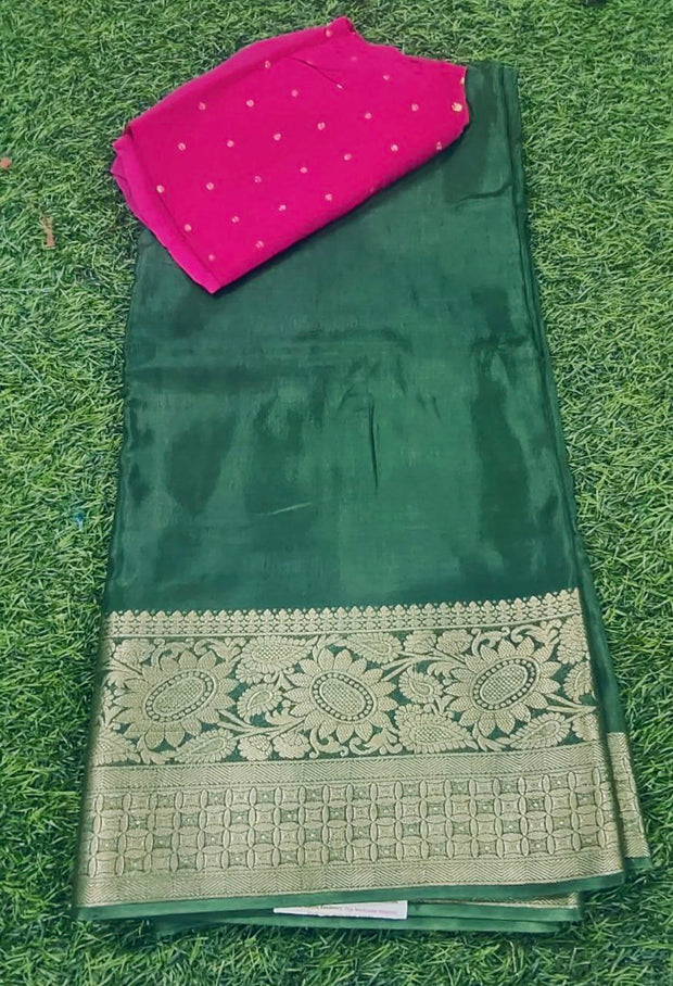 Green Mashru Georgette 1 J5-5E